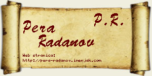 Pera Radanov vizit kartica